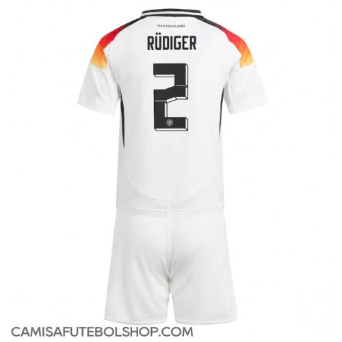 Camisa de time de futebol Alemanha Antonio Rudiger #2 Replicas 1º Equipamento Infantil Europeu 2024 Manga Curta (+ Calças curtas)